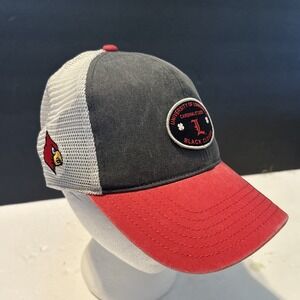Louisville Cardinals Black Clover Live Lucky Hat Cap SnapBack Retro Trucker Red